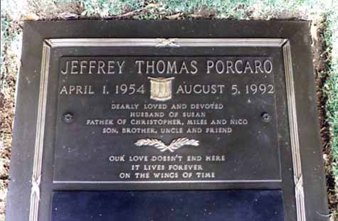 Jeff's grave marker